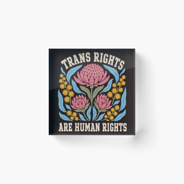 Item preview, Trans Rights Are Human Rights Australian Waratah And Wattle Floral Activism designed and sold by Yellowriversss.