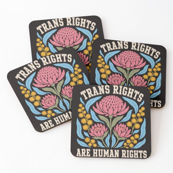 Item preview, Trans Rights Are Human Rights Australian Waratah And Wattle Floral Activism designed and sold by Yellowriversss.
