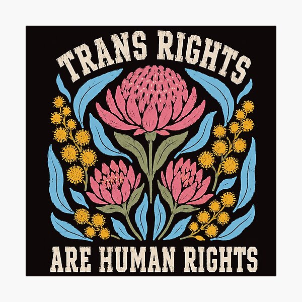 Item preview, Trans Rights Are Human Rights Australian Waratah And Wattle Floral Activism designed and sold by Yellowriversss.