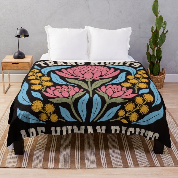 Item preview, Trans Rights Are Human Rights Australian Waratah And Wattle Floral Activism designed and sold by Yellowriversss.