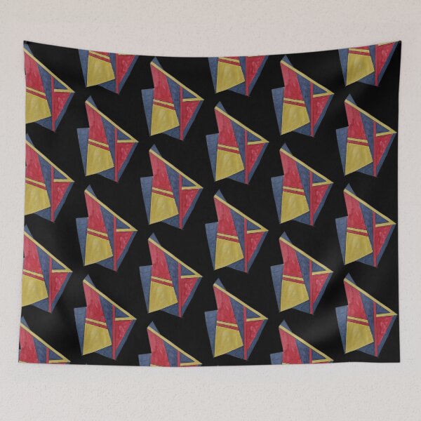Item preview, Modern Red Blue Abstract Geometric Illustration designed and sold by energyoflove333.