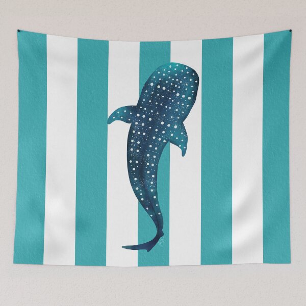 Item preview, Whale sharks turquoise stripes designed and sold by Ana Gorozpe.