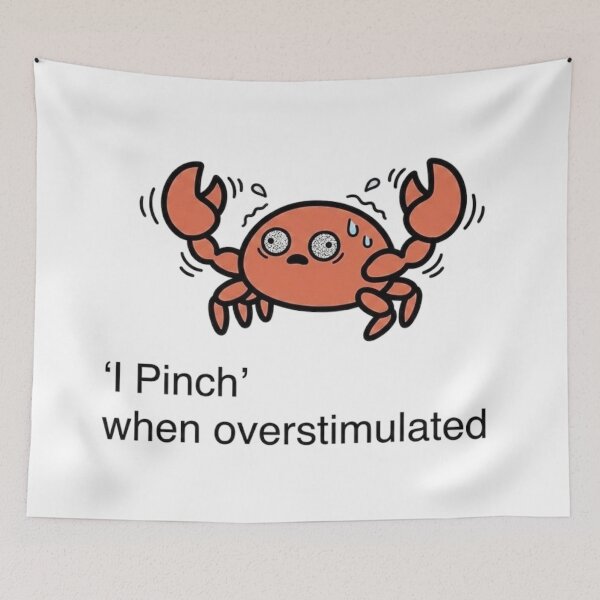 Item preview, Cute Crab Overstimulated Pinch Funny Quote (Mr Pinchy) designed and sold by Cozy Moss Studio.