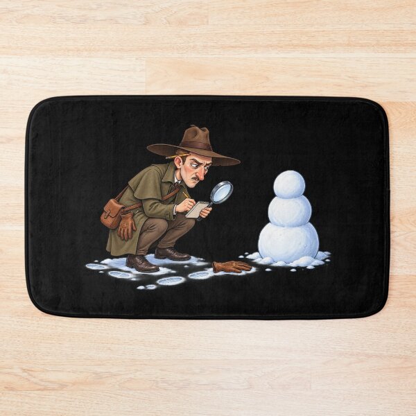 Item preview, Detective Investigating Snowman Mystery Crime Scene Sleuth Winter Detective designed and sold by MrDev.
