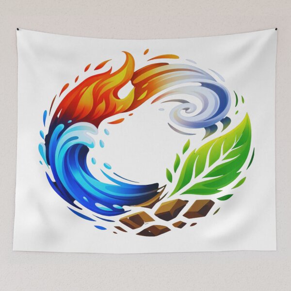 Item preview, Elemental Cycle – Fire Water Air Earth Harmony designed and sold by GabeMountainArt.