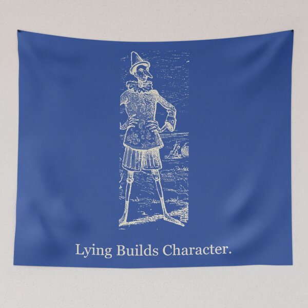 Item preview, Lying Builds Character — Vintage Pinocchio Tee designed and sold by Core-E.
