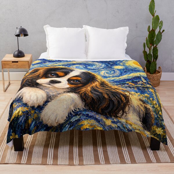 Item preview, Cavalier King Charles Spaniel Under a Starry Night designed and sold by ManJiangHong.