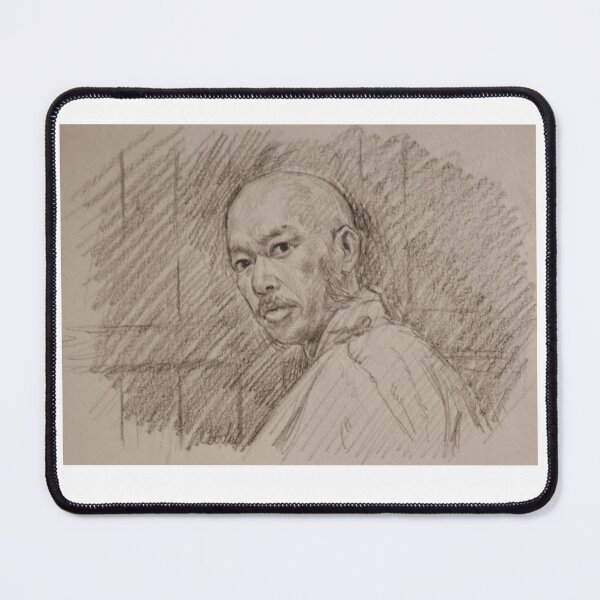 Item preview, Historical Asian Warrior Portrait Sketch designed and sold by bylhowary.
