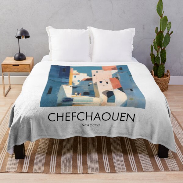Item preview, Chefchaouen Blue City, Colorful Pastel Decor designed and sold by MarkedArtPrints.