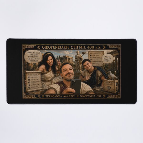 Item preview, Ancient Greek Family Selfie – 430 BC designed and sold by Ancient-Era.