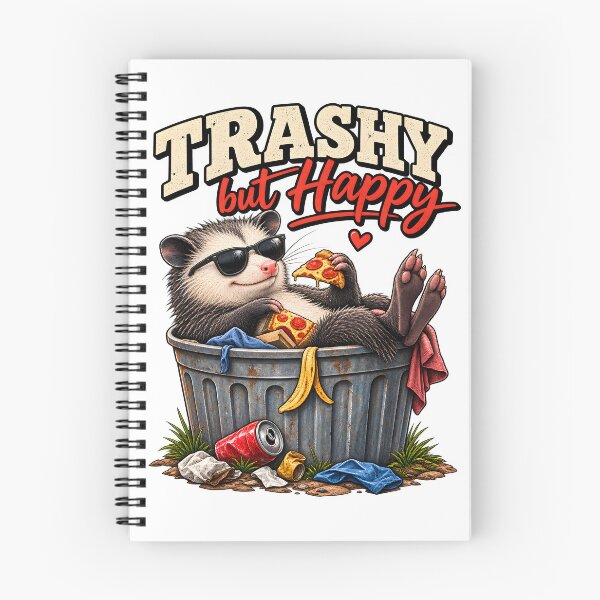 Item preview, Trashy But Happy – Funny Opossum Pizza Lover designed and sold by LinaDesign Store.