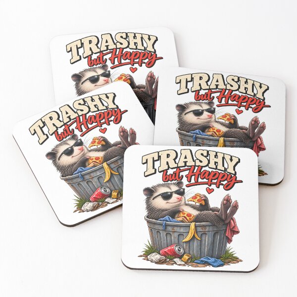 Item preview, Trashy But Happy – Funny Opossum Pizza Lover designed and sold by LinaDesign Store.