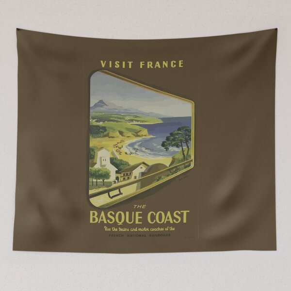 Item preview, Vintage Travel Poster Basque Coast France designed and sold by G-Design.