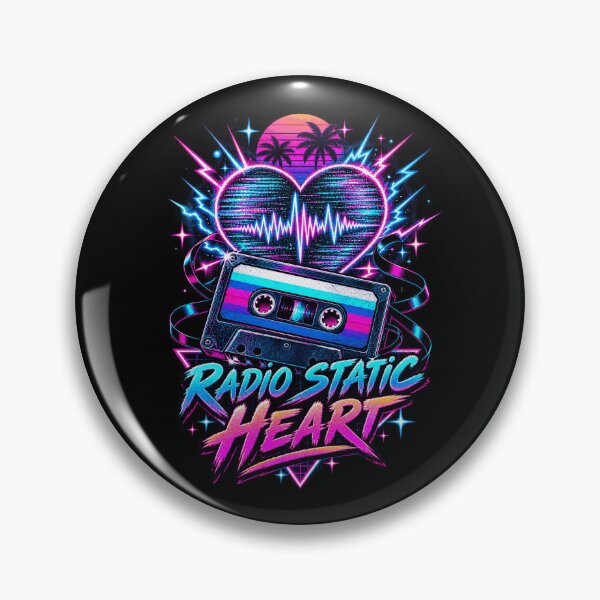 Item preview, Radio Static Heart Retro Cassette Art designed and sold by FreshPixelArt.