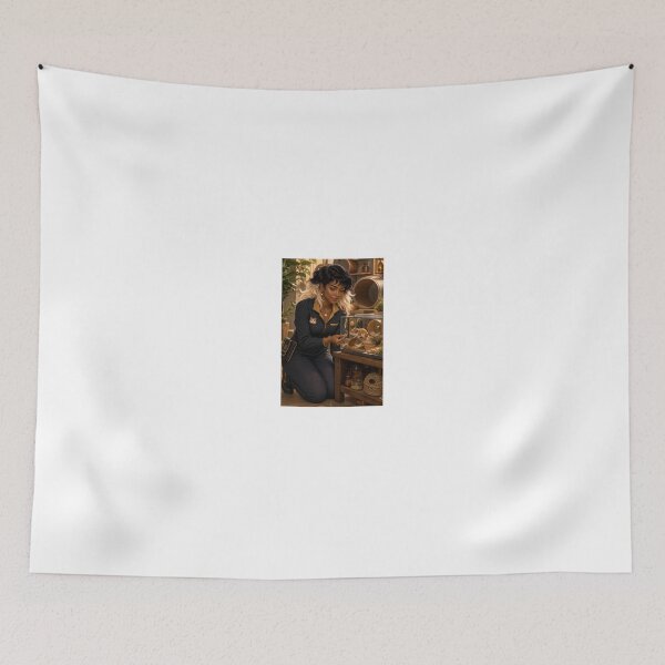 Item preview, Woman Feeding Tiny Hamster in Pet Shop designed and sold by CathryneDelamort.
