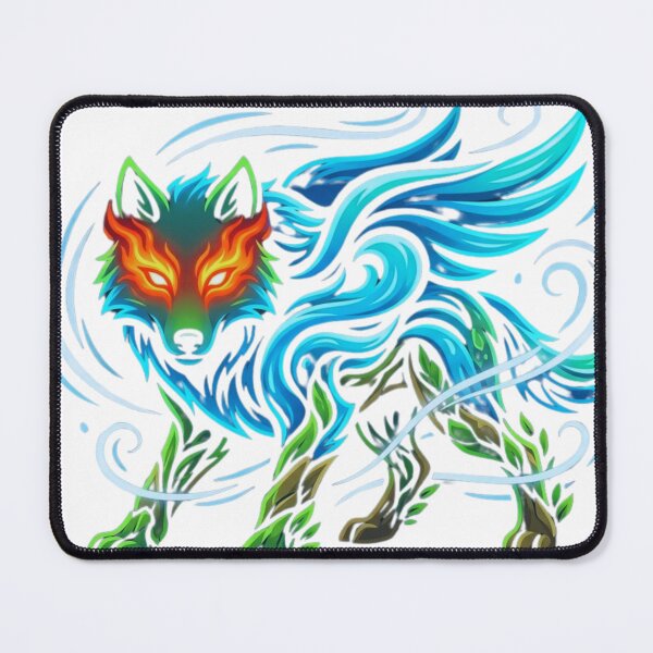 Item preview, Elemental Spirit Wolf – Fire Water Air Earth Energy designed and sold by GabeMountainArt.