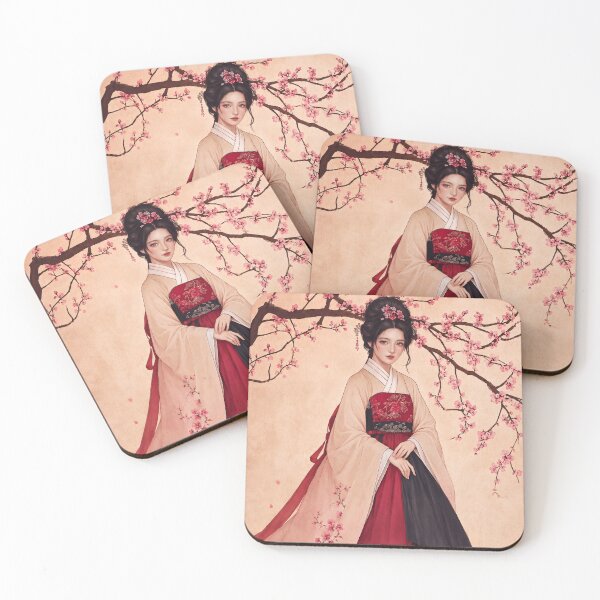 Item preview, East Asian Blossom Lady in Red designed and sold by Anicue.