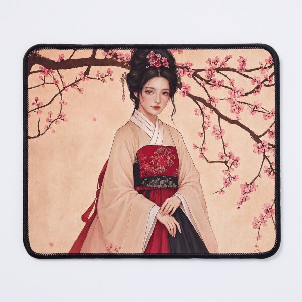 Item preview, East Asian Blossom Lady in Red designed and sold by Anicue.