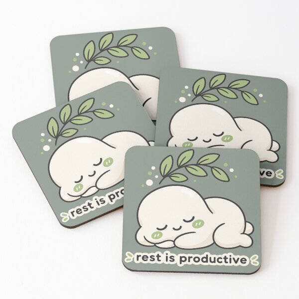 Item preview, Rest Is Productive Cute Self Care Blob Quote designed and sold by QCena.