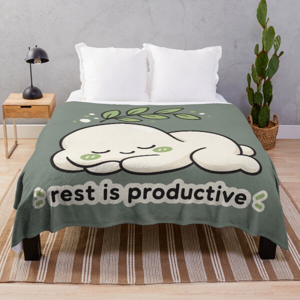 Item preview, Rest Is Productive Cute Self Care Blob Quote designed and sold by QCena.