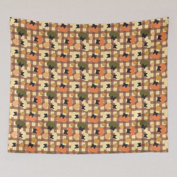 Item preview, Pumpkin Cats and Brown Plaid designed and sold by GinandFizzy.