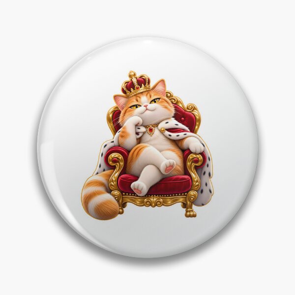 Item preview, Royal Cat King on Luxury Throne designed and sold by WeirdStation.