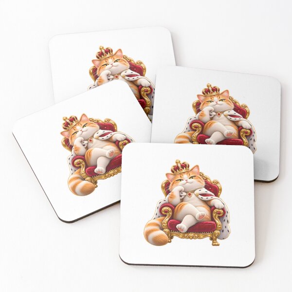 Item preview, Royal Cat King on Luxury Throne designed and sold by WeirdStation.
