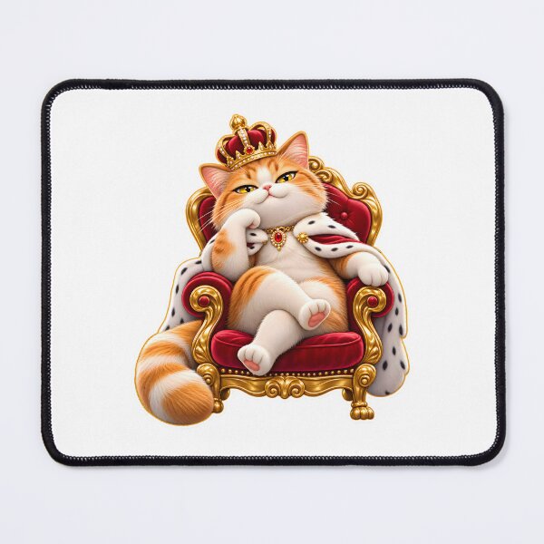 Item preview, Royal Cat King on Luxury Throne designed and sold by WeirdStation.