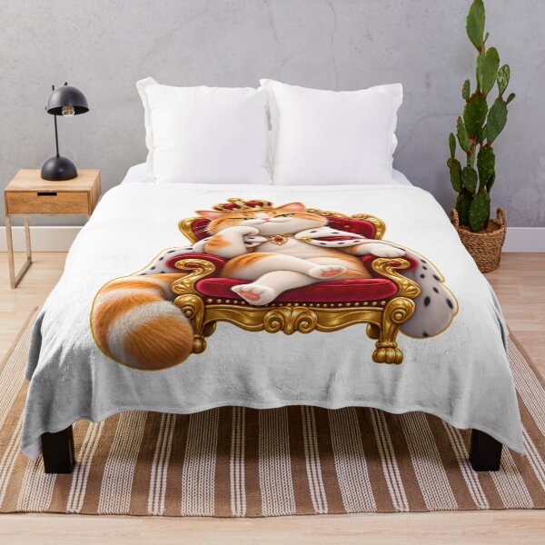 Item preview, Royal Cat King on Luxury Throne designed and sold by WeirdStation.