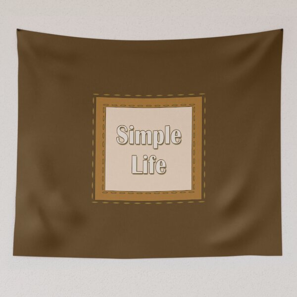 Item preview, The inscription "Simple life" in simulated textile frames of brown color shades designed and sold by Cherevan.