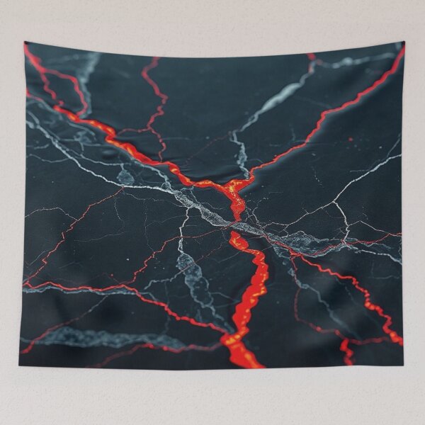 Item preview, Red Cracked Lava Marble Abstract designed and sold by IntelliMindDesigns.