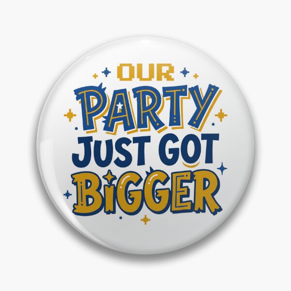 Item preview, Our Party Just Got Bigger Gamer Baby Pregnancy Announcement Typography Aesthetic designed and sold by Animer-art1.