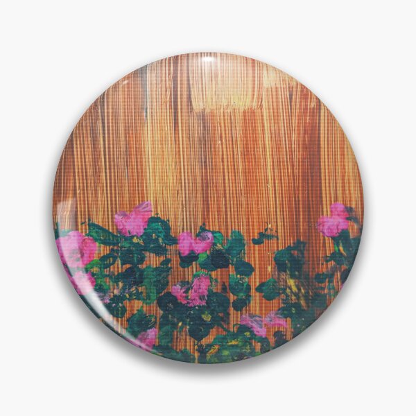 Item preview, Impasto Pink Wildflowers on Wooden Grain Canvas designed and sold by TerrellynKinneu.