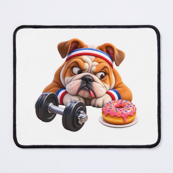 Item preview, Funny Bulldog Workout Donut Temptation designed and sold by WeirdStation.
