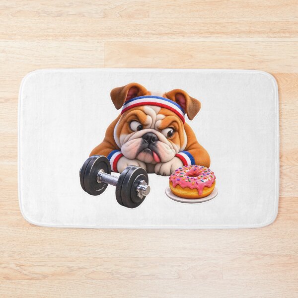 Item preview, Funny Bulldog Workout Donut Temptation designed and sold by WeirdStation.