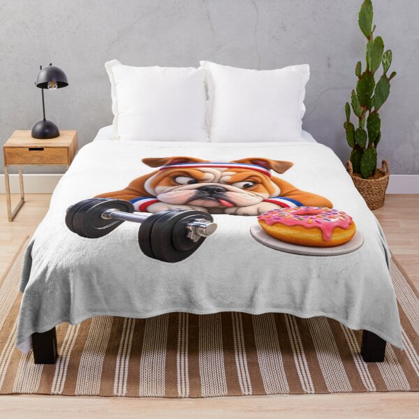 Item preview, Funny Bulldog Workout Donut Temptation designed and sold by WeirdStation.