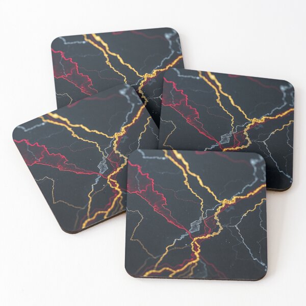 Item preview, Gold Lightning Dark Marble Abstract designed and sold by IntelliMindDesigns.