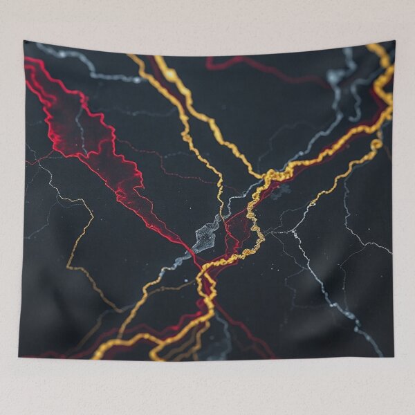 Item preview, Gold Lightning Dark Marble Abstract designed and sold by IntelliMindDesigns.
