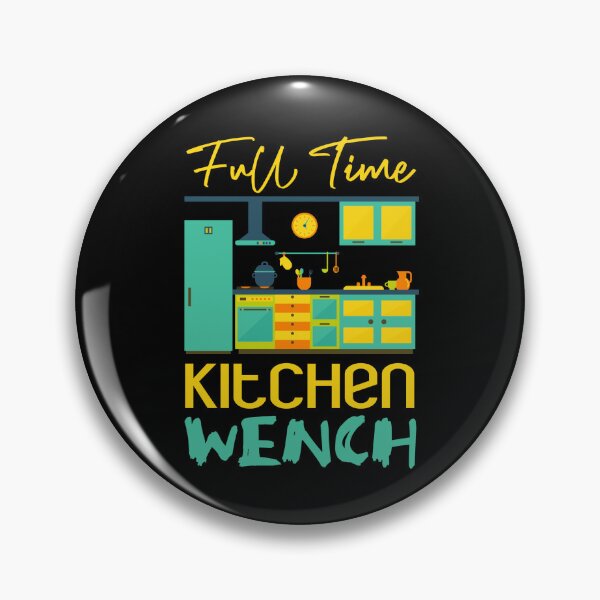 Item preview, Full Time Kitchen Wench (Yellow on Black) designed and sold by PawsitiveMum3.