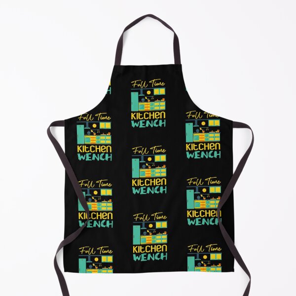 Item preview, Full Time Kitchen Wench (Yellow on Black) designed and sold by PawsitiveMum3.
