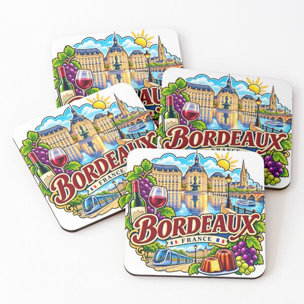 Item preview, Bordeaux France – Wine, Garonne River & Colorful Travel Art designed and sold by ChicClicker.