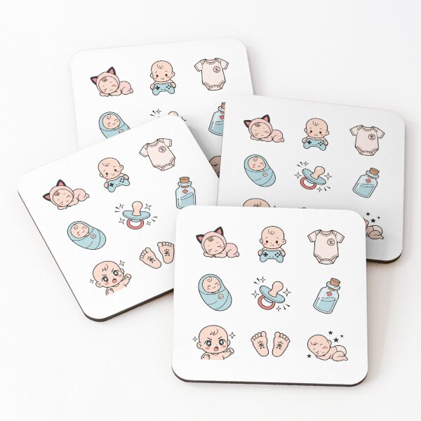 Item preview, Kawaii Anime Baby Gamer Quest Newborn 3x3 Sticker Sheet Aesthetic designed and sold by Animer-art1.