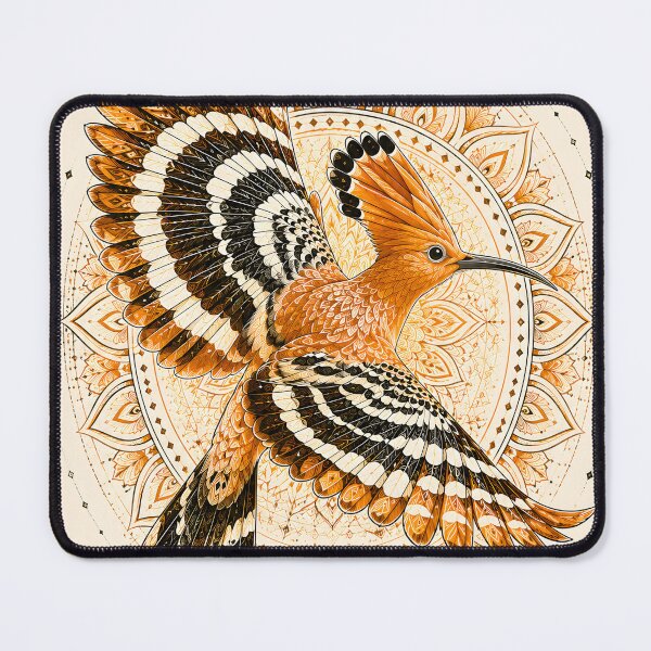 Item preview, Hoopoe Bird Mandala | Geometric Bird Mandala Art | Orange and Black Sacred Geometry | Ornamental Nature Wall Art designed and sold by suryabumblee.