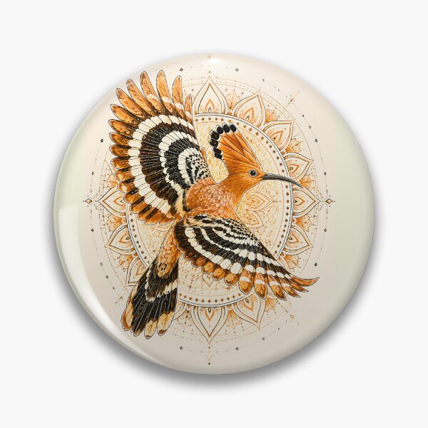 Item preview, Hoopoe Bird Mandala | Geometric Bird Mandala Art | Orange and Black Sacred Geometry | Ornamental Nature Wall Art designed and sold by suryabumblee.