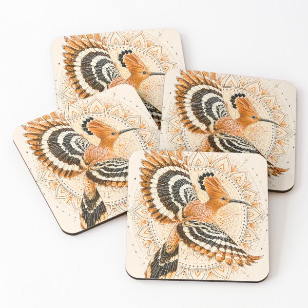 Item preview, Hoopoe Bird Mandala | Geometric Bird Mandala Art | Orange and Black Sacred Geometry | Ornamental Nature Wall Art designed and sold by suryabumblee.