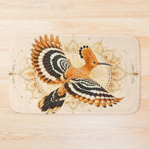 Item preview, Hoopoe Bird Mandala | Geometric Bird Mandala Art | Orange and Black Sacred Geometry | Ornamental Nature Wall Art designed and sold by suryabumblee.