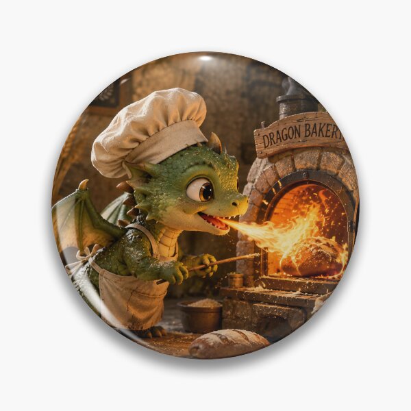 Item preview, Baby Dragon Baking Bread designed and sold by ArcaneVisionArt.