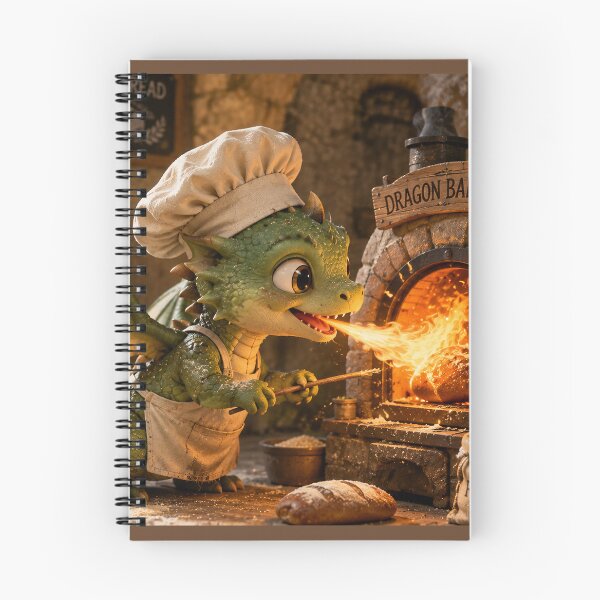 Item preview, Baby Dragon Baking Bread designed and sold by ArcaneVisionArt.