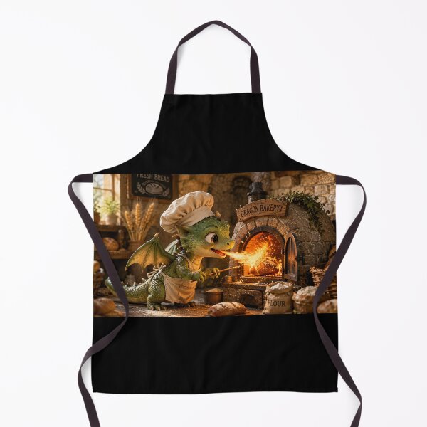 Item preview, Baby Dragon Baking Bread designed and sold by ArcaneVisionArt.