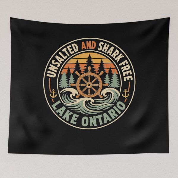 Item preview, Lake Ontario Retro Vintage Unsalted And Shark Free Funny Great Lakes designed and sold by clothesy7.